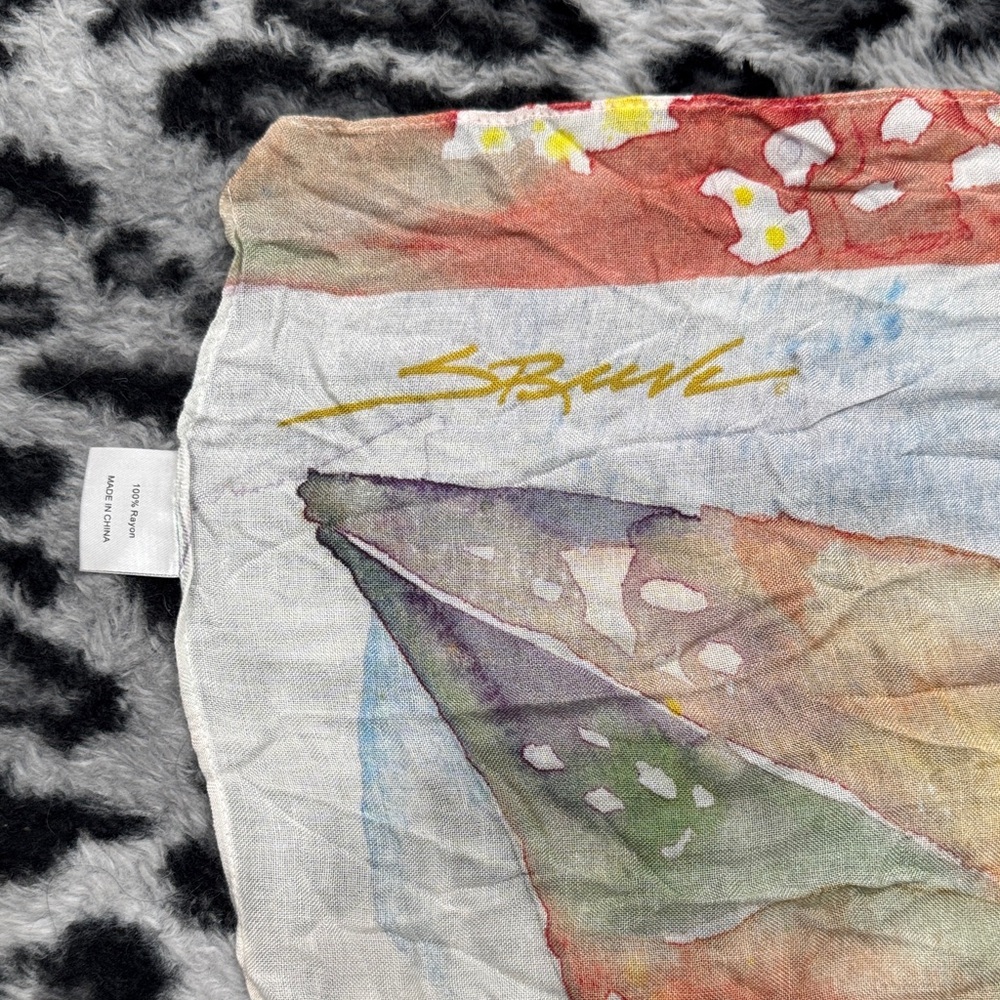 Captivating Abstract Watercolor Scarf - Picture 2 of 4